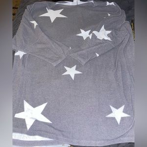 Avenue Gray White Star Sweater Pullover 22/24